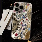 Resim 1 adet Yarım Gri Güneş ve Mavi Yıldız Desenli Şeffaf Uzay Kılıfı, Hassas Kesimlerle Uygun Iphone 16, 15 Pro, 14, 13, 12, 11 Pro Max, 14 Plus, 15 Plus, 16 Plus, X, XR, XS, XS Max, 12, 13 Mini Serisi İçin Yumuşak Koruyucu Kılıf. Güneş ve Yıldız Elementleri ile Koruyucu Kılıf, Tatillerde Çiftler veya Arkadaşlar İçin Mükemmel Bir Hediye - Basit ve Şık Yumuşak Kılıf. 