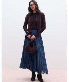 Resim Manuka Pliseli Etek Petrol Petrol 