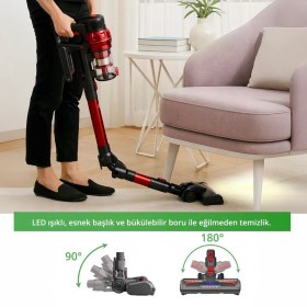 Resim Kiwi KVC-4040BLF Şarjlı Dikey Süpürge - Kırmızı - 14,8 Volt 