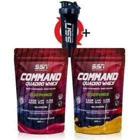 Resim SSN Sports Style Nutrition Command Quadro Whey 900 gr 30 Şase Mıx Çilek Muz Mango (15X2 DOYPACKS) Kombinasyon 