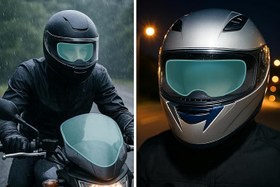 Resim Buğu Önleyici Motosiklet Kaskı Vizörü - Su Geçirmez Anti-Fog Lens Filmi, Çizilmeye Dayanıklı Koruyucu Katman, Gece Görüş Netleştirici, Evrensel Uyumlu 