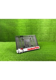 Resim Hello Kitty Beyaz 3d Kabrtmalı Pleksi Motor Plakalığı - 2 
