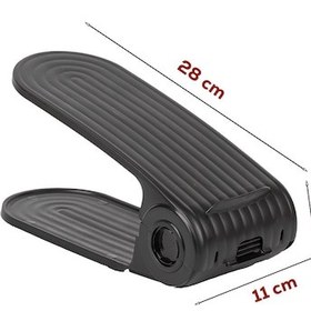 Resim Porsima 5302 12li Ayakkabı Rampası Ayakkabı Düzenleyici Dolap İçi Organizer- Siyah Siyah 