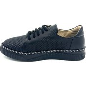 Resim Konfo Hakiki Deri Kadın Siyah Ayakkabı Siyah Deri 