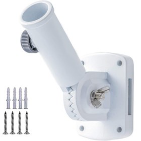 Resim 1 adet Bayrak Direği Tutucu Bayrak Direği Braketi, Çoklu Pozisyon Montaj Braketi, Donanımlarla Birlikte, Premium Alüminyum Alaşımlı Güçlü ve Paslanmaz Bayrak Direği Tutucu, Bayrak Olmadan 