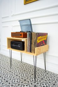 Resim Zecir Ahşap Pikap Sehpası, Modern Plak çalar Standı 