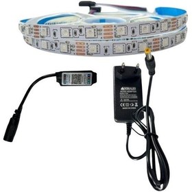 Resim Bluetooth Kontrol Rgb Şerit Led Set 5050 Ledli 3çipli 5metre Ip20 