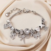 Resim Kadınlar için Taşlı, Fiyonk, Yıldız ve Müzik Sembollü Ayarlanabilir Bakır Bilezik - Tatil, Günlük Kullanım, Partiler ve Hediyeler için İdeal, Charm Bilezik 