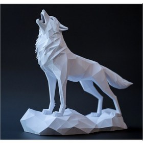 Resim Uluyan Kurt Mini Oyuncak Figür Heykel 12cm Balık 