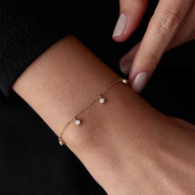 Resim Taşlı Charm Bileklik Sarı 