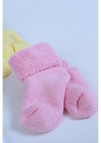 Resim Baby Shez %100 Pamuklu 6'lı Yenidoğan Havlu Kışlık Bebek Çorap Pembe 