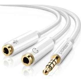 Resim Mikrofon ve Kulaklık Ayırıcı 3.5mm Y Kablo Beyaz 