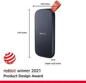 Resim SanDisk 1 TB Taşınabilir SSD, 800 MB/s'ye kadar hızlar, USB 3.2 Gen 2, Harici NVMe, Sağlam Kauçuk Kanca, Updated Firmware, Gri 