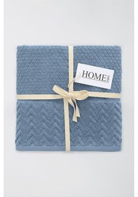 Resim 2li Kadife Bordürlü Jakarlı 50x90 El Havlusu Spectre Mavi 