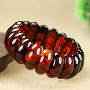 Resim Doğal Burma Kan Kehribarı Tek Sıra El Zinciri Bileklik - Bohem Tarzı Cilalı Kırmızı Kehribar Boncuklar, Ağustos Doğum Taşı Takıları Günlük Giyim için, Partiler & Hediyeler (Unisex), Parti Aksesuarı, Şık Aksesuar, Yüksek Kaliteli Boncuklar, Hediye Aksesuarı, Dayanıklı Boncuk İşçiliği, Moda Tutkunları 