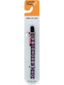 Resim Luxury Paws Kedi Boyun Tasması Reflektif Pembe 10mm-32CM 
