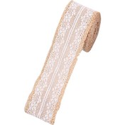 Resim Symbee Klasik Vintage Kumaş + Pipo Kenar 2m X 5cm, Dikiş, Hediye Paketleme, Ev Dekorasyonu, Düğün, Noel El İşleri Malzemesi Çok Renkli 