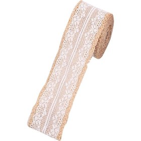 Resim Symbee Klasik Vintage Kumaş + Pipo Kenar 2m X 5cm, Dikiş, Hediye Paketleme, Ev Dekorasyonu, Düğün, Noel El İşleri Malzemesi Çok Renkli 