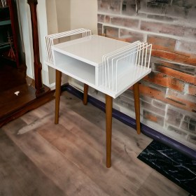 Resim Rmd Shop Plak ve Pikap Sehpası 2 Li Beyaz Ahşap Ayaklı 