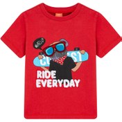 Resim Erkek Bebek Koton Friends Kids Baskılı Bisiklet Yaka Kısa Kollu İşlemeli Tişört 