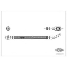 Resim CORTECO 19033598 Fren Hortumu Arka Audi A4 1.6 94- (222MM) (WF719236) 