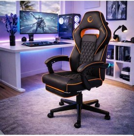 Resim Kl-r12 Lumos Deri Siyah/turuncu Oyuncu Koltuğu Siyah - Turuncu 