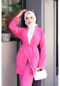 Resim Misskayle Cep Detaylı Kimono Takım Fuşya Fuşya 