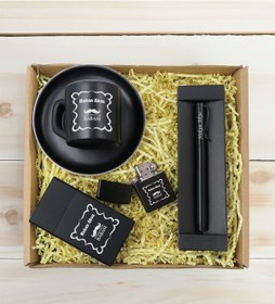 Resim Bk Gift Kişiye Özel İsimli Baba Temalı Siyah Türk Kahvesi Fincanı&metal Kalem&çakmak&sigara Kutusu Hediye Seti-4, Babaya Hediye, Babalar Günü Hediyele 