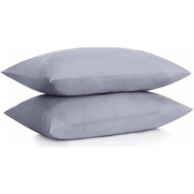 Resim %100 Pamuklu Ranforce Yastık Kılıfı - Gri - 2'li Set 50x70 - Gri 