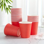 Resim 10/24 Adet 9oz Tek Kullanımlık Kağıt Bardak - Canlı Kırmızı Beyaz Çizgili, Yüksek Kalite & Gıda Güvenliği, Su, Meyve Suyu, Kahve, Çay, Düğünler, Partiler, Piknikler, Barbekü ve Seyahat İçin İdeal, Cadılar Bayramı, Noel Etkinlikleri ve Parti Malzemeleri 