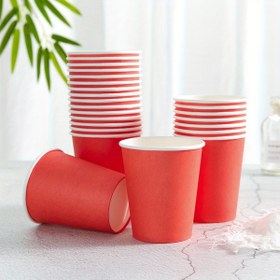Resim 10/24 Adet 9oz Tek Kullanımlık Kağıt Bardak - Canlı Kırmızı Beyaz Çizgili, Yüksek Kalite & Gıda Güvenliği, Su, Meyve Suyu, Kahve, Çay, Düğünler, Partiler, Piknikler, Barbekü ve Seyahat İçin İdeal, Cadılar Bayramı, Noel Etkinlikleri ve Parti Malzemeleri 