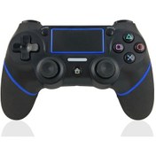 Resim Siyah Mavi-cep Telefonu Ve Bilgisayar Oyun Tahtası Ps4 Denetleyici Joystick Bluetooth Kablosuz Kolu Titreşim Çift Titreşim 