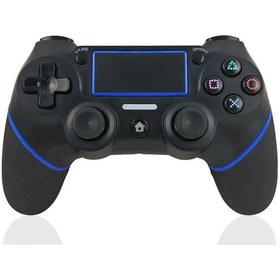 Resim Siyah Mavi-cep Telefonu Ve Bilgisayar Oyun Tahtası Ps4 Denetleyici Joystick Bluetooth Kablosuz Kolu Titreşim Çift Titreşim 