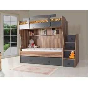 Resim Kdl Çam - Antrasit Kumsal Yavrulu Ranza 244 x 95 x 170 CM 