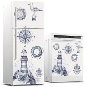 Resim Buzdolabı Ve Bulaşık Makinası Beyaz Eşya Sticker Kaplama Deniz Fe (498531911) 