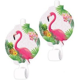 Resim Flamingo Temalı Kaynana Dili, Parti Düdüğü, 6lı Paket Uzayan Parti Düdüğü,uzat Çek Düdük F Diğer 