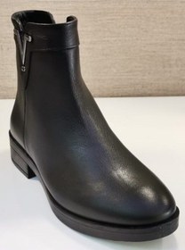 Resim Castle Black 21893-1 Kadın Hakiki Deri V Tokalı Termo Taban Bot Siyah Siyah 