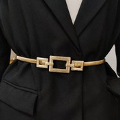 Resim 1 adet Kadınlar için Çok Yönlü Dekoratif Kemer, Zarif Moda Elbise ve Mont Kemer - Esnek, Non-Textile Alaşım Toka, Günlük Kullanım, Partiler ve Rahat Geziler için Mükemmel, Şık Kemer | Şık Kemer | Alaşım Toka 