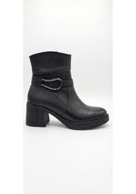 Resim Siyah Kadın Hakiki Deri Topuklu Bot 039.511 Siyah 