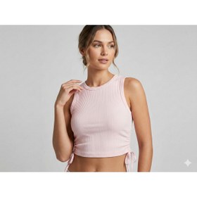 Resim edoy Yandan Ipli Crop Bağcıklı %100 Pamuklu Büzmeli Kız Atlet 