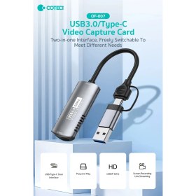 Resim Coteci Canlı Yayın Video Yakalama Kartı 4K 60Hz USB 3.0 / Type-C Ikili Arayüz 1080P 60Hz Video Capture Card K Capture-01 