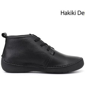 Resim Gönderir Gönderi R Kadın Siyah Floter Bağcıklı Hakiki Deri Comfort Bot Dkzb02842661 