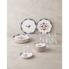 Resim English Home Blue Vista Seramik Pasta Seti 18 Parça 6 Kişilik Lacivert 