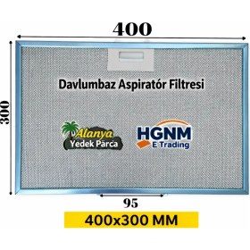 Resim Hgnm E-Trading Ariston Hotpoint 546715887 Uyumlu Davlumbaz Metal Yağ Filtresi 400×300 mm (40×30 cm) - E6 
