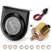 Resim Lemestar 52mm Evrensel Yağ Basınç Göstergesi - 0-7kg Ölçüm, Sensörlü, 12v Araç Uyumlu 