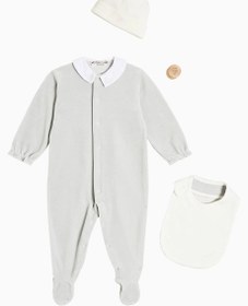 Resim Bebek Hediye Seti Body, Şapka ve Önlük - Mavi / M 3 