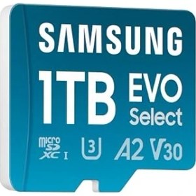 Resim Samsung Evo Select (2024) Microsd Kart + Sd Adaptörü, 1 Tb, Uhs-I U3, 4K Uhd, Full Hd, 160 Mb/s Okuma, Akıllı Telefonlar, Tabletler ve Dizüstü Bilgisayarlar Için Hafıza Kartı, MB-ME1T0SA/EU 