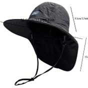 Resim Uniseks Dış Mekan Güneş Koruma Balıkçı Şapkası, Çıkarılabilir Boyun Kapağı ile Sokak Stili Polyester Fedora için Balıkçılık, Seyahat ve Kampçılık - Karışık Renkler, Elde Yıkanabilir 