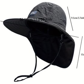 Resim Uniseks Dış Mekan Güneş Koruma Balıkçı Şapkası, Çıkarılabilir Boyun Kapağı ile Sokak Stili Polyester Fedora için Balıkçılık, Seyahat ve Kampçılık - Karışık Renkler, Elde Yıkanabilir 