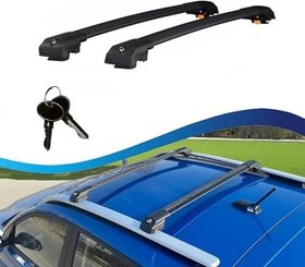 Resim Citroen C5 Aircross SUV için Araca Özel Kilitlenebilir Portbagaj Taşıyıcı/Ara Atkı 2 adet - Siyah 